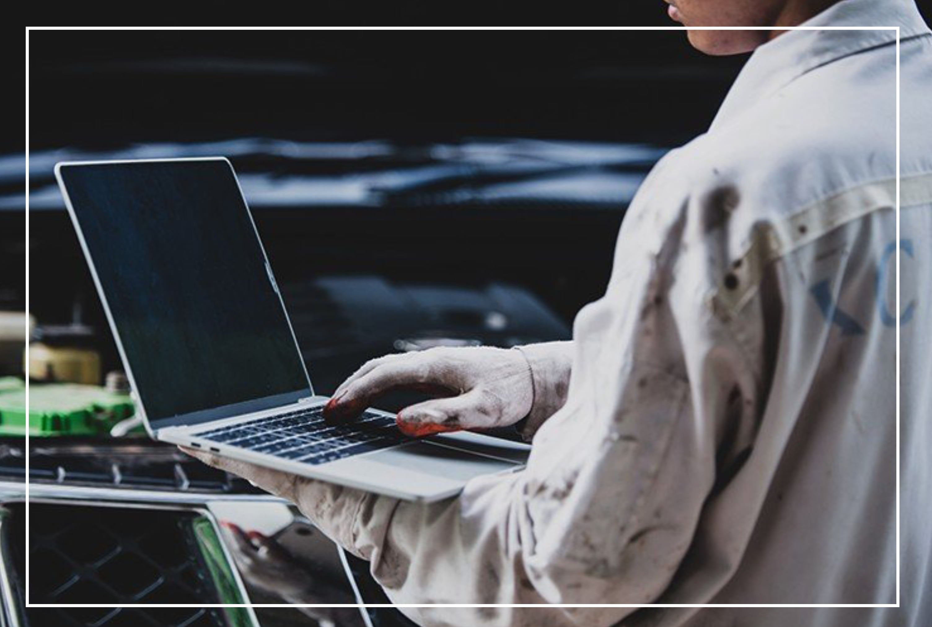 Man Checking On Laptop